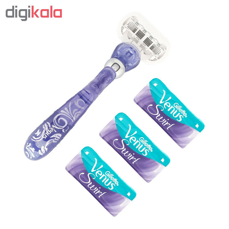 خود تراش ژیلت مدل Venus Swiral به همراه تیغ یدک مدل SW0069 بسته 3 عددی