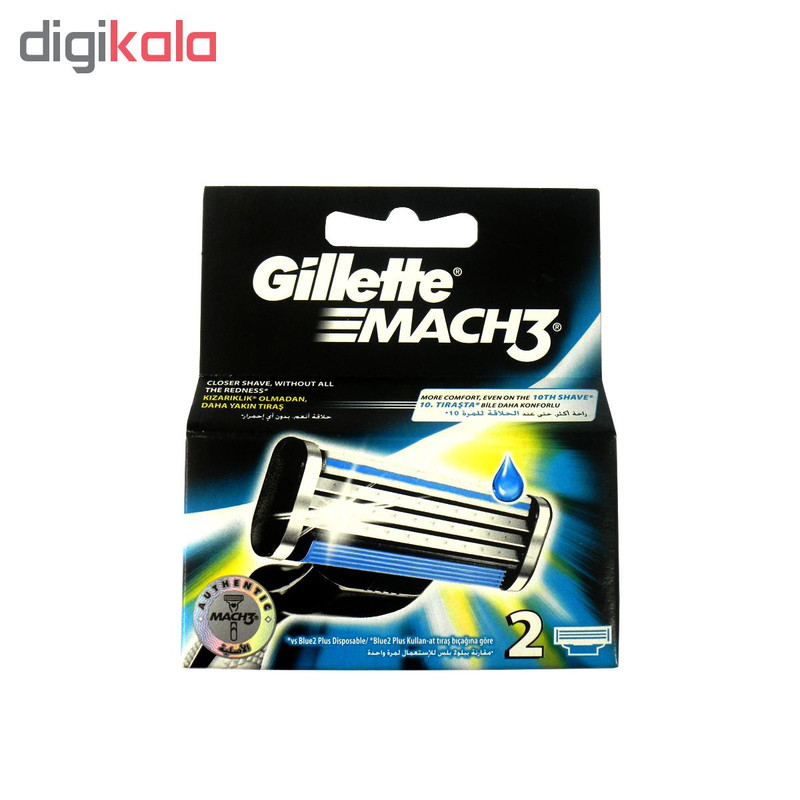 تیغ یدک ژیلت مدل Mach 3 بسته 2 عددی