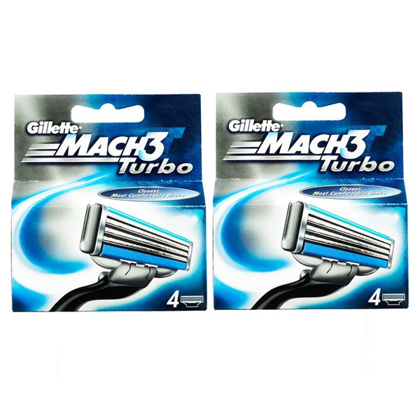 تیغ یدک ژیلت مدل Mach 3 Turbo مجموعه ۲ عددی