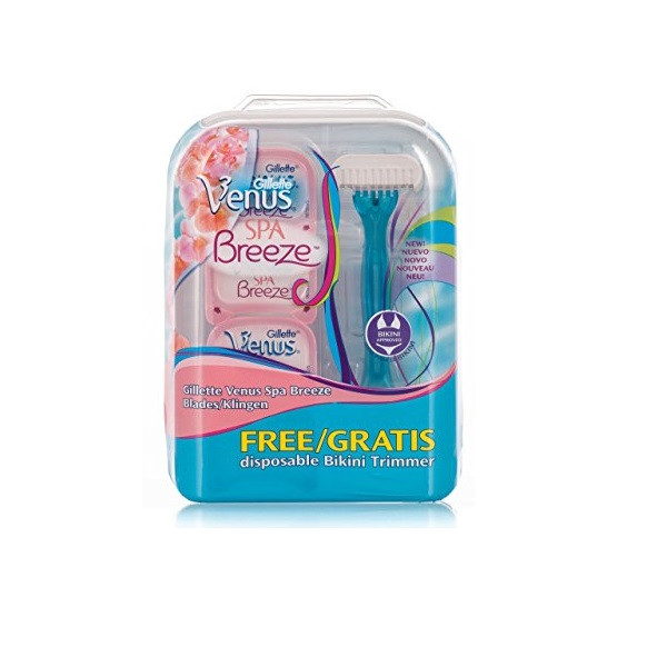 خود تراش ژیلت مدل Venus Bikini به همراه تیغ یدک مدل Venus Spa Breeze بسته 4 عددی