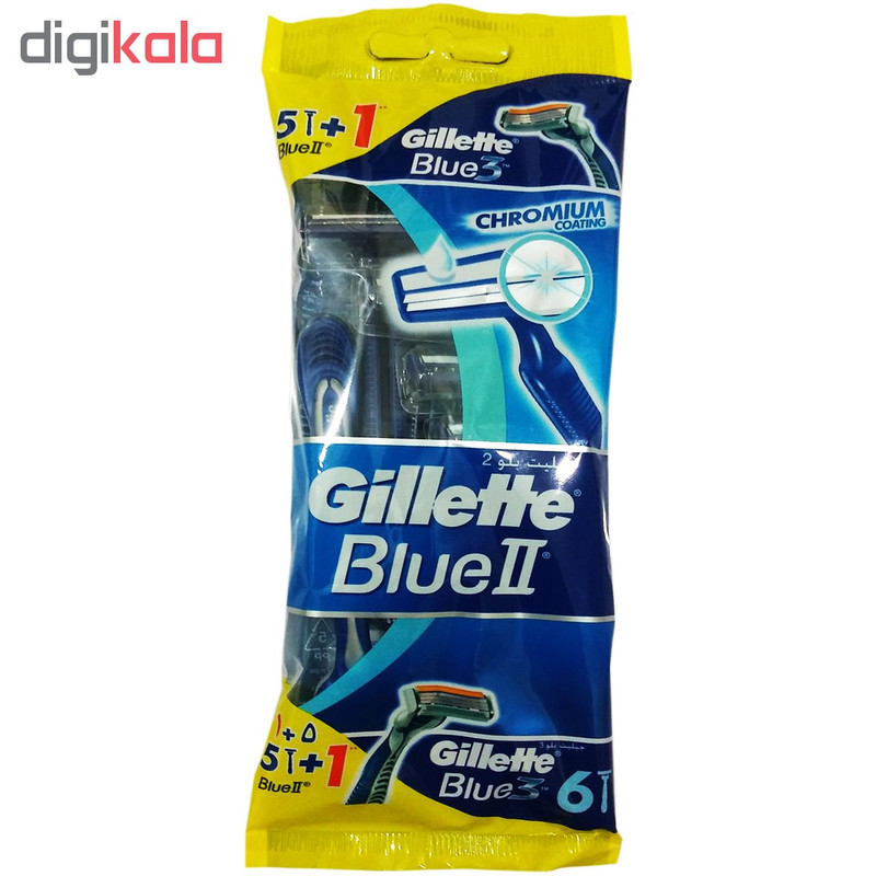 خودتراش ژیلت مدل Blue II & 3 بسته 6 عددی