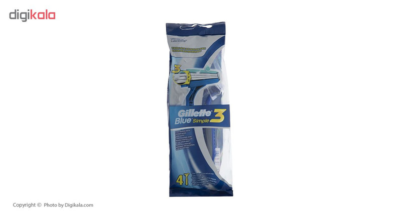 خودتراش مردانه ژیلت مدل Blue Simple 3 بسته 4 عددی