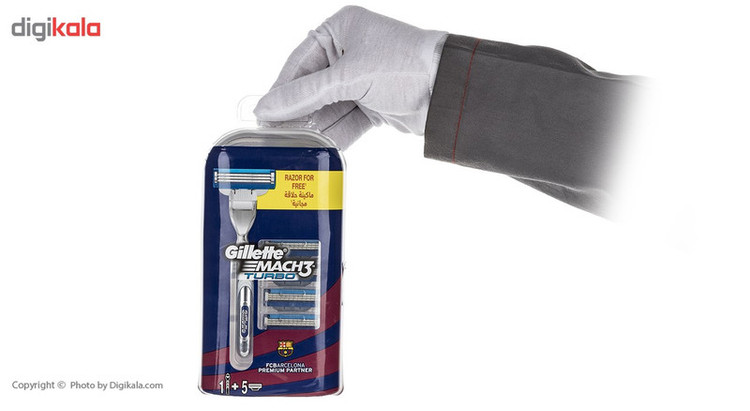 خود تراش مردانه ژیلت مدل Mach3 Turbo به همراه 5 یدک