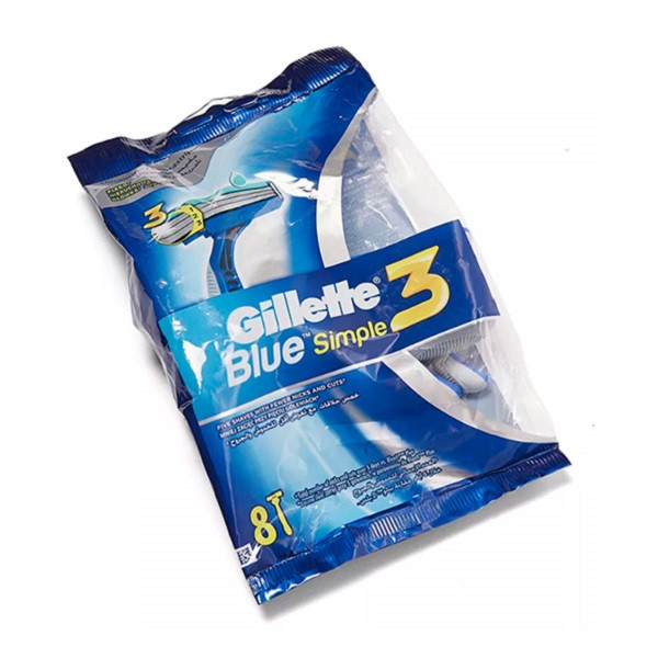 خود تراش مردانه ‏ژیلت مدل Blue Simple 3 بسته 8 عددی