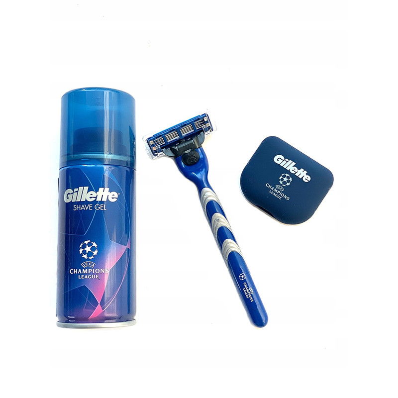 ست اصلاح ژیلت سری MACH3 TURBO مدل CHAMPIONS LEAGUE مجموعه سه عددی