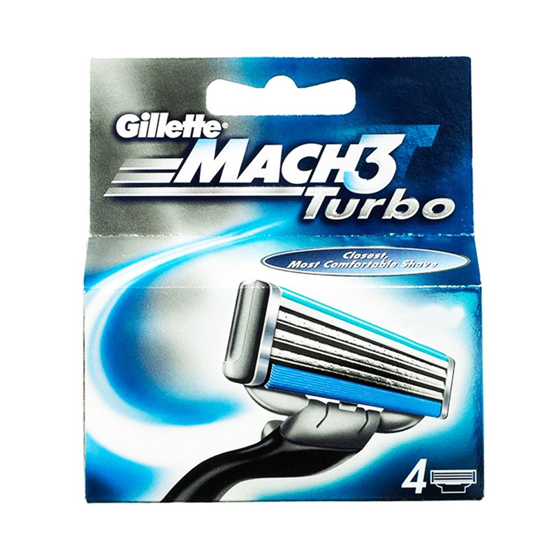 تیغ یدک ژیلت مدل Mach 3 Turbo بسته 4 عددی
