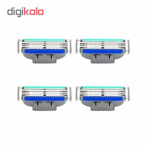 تیغ یدک ژیلت 4عددی مدل Mach 3 Turbo لیبل دار بسته 10 عددی