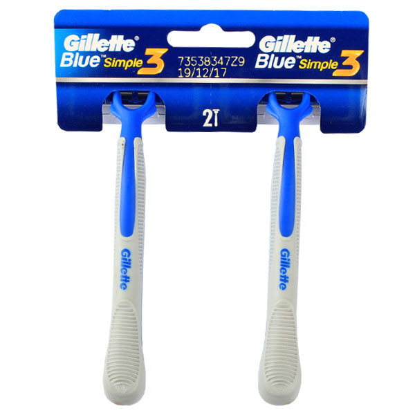 خودتراش ژیلت مدل Blue simple 3 بسته 2 عددی