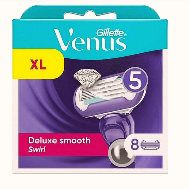تیغ یدک ژیلت مدل ونوس سری Deluxe smooth Swirl بسته 8 عددی