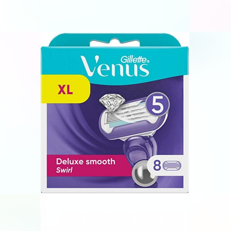 تیغ یدک ژیلت مدل ونوس سری Deluxe smooth Swirl بسته 8 عددی