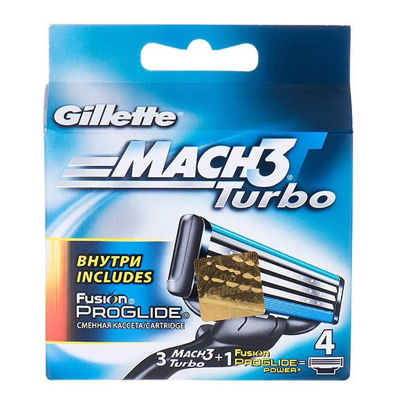 تیغ یدک 3 عددی ژیلت مدل Mach 3 Turbo به همراه 1 یدک Fusion Proglide