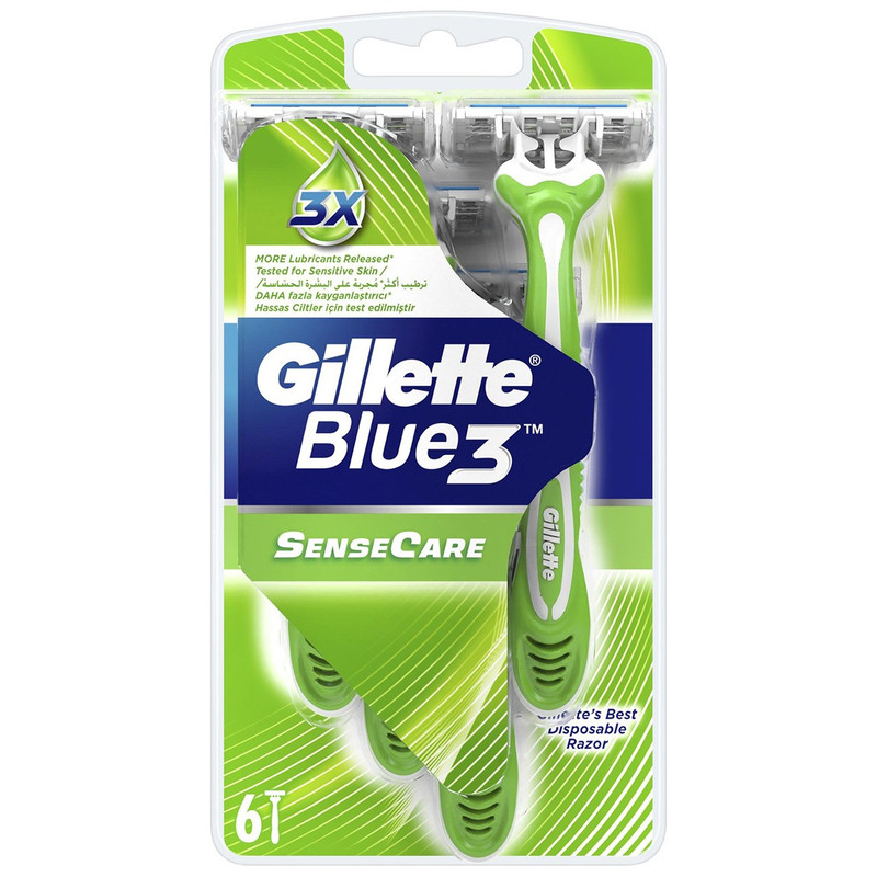 خودتراش 6 عددی ژیلت مدل Blue3 Sense Care
