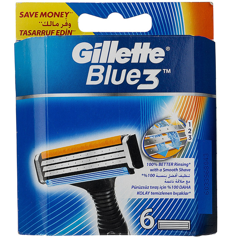 تیغ یدک 6 عددی ژیلت مدل Blue 3