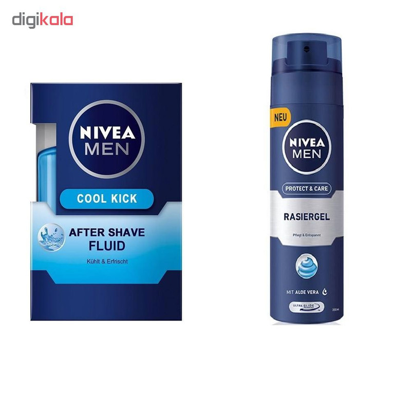 ژل اصلاح نیوآ مدل Protect And Care حجم 200 میلی لیتر به همراه فلوئید افترشیو مدل Cool kick حجم 100 میلیلیتر