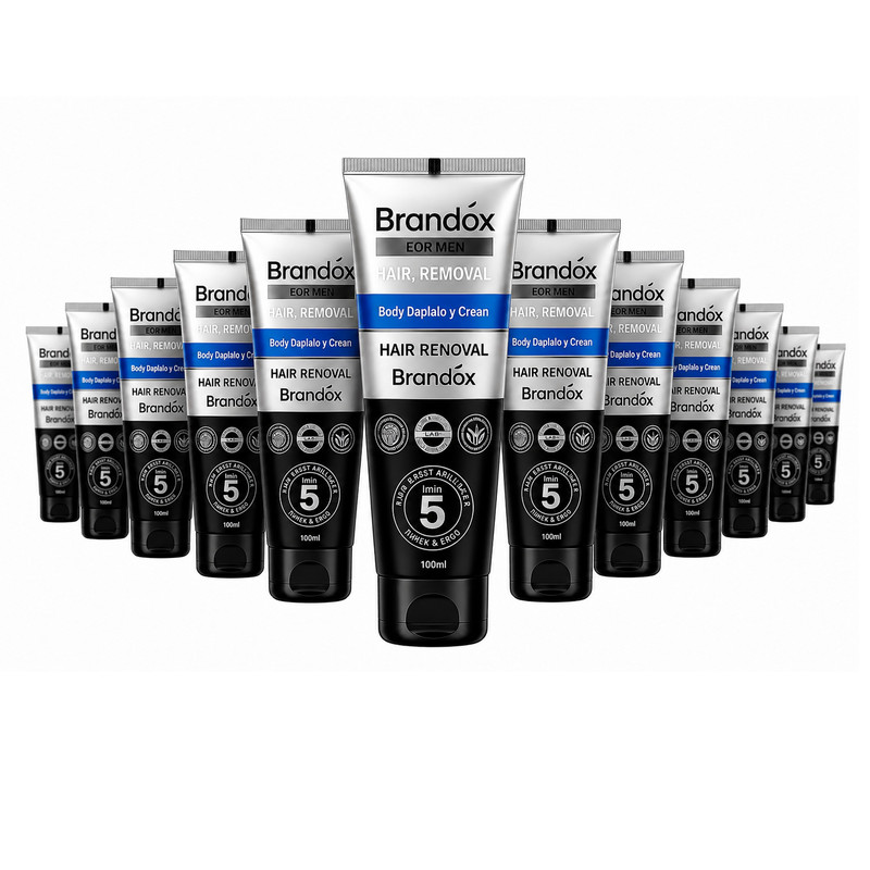 کرم موبر براندوکس مدل Depilatory-M12 با حجم 100 میلی لیتر مجموعه 12 عددی