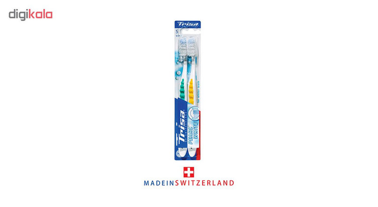 مسواک تریزا مدل Pearl White با برس نرم بسته 2 عددی