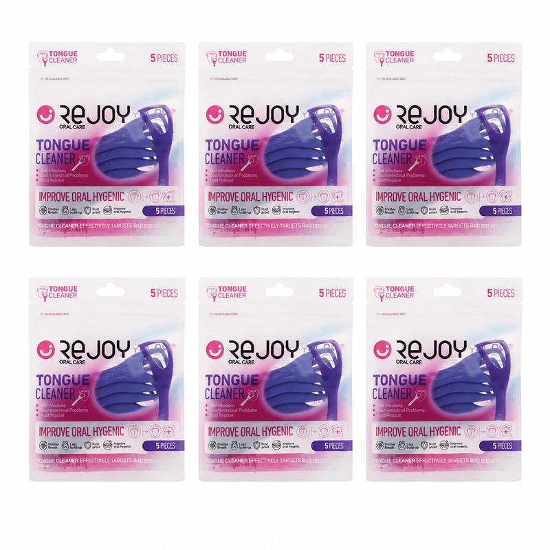 زبان‌شور ریجوی مدل Oral Care با خاصیت ضدعفونی کننده دهان 6 بسته 5 عددی