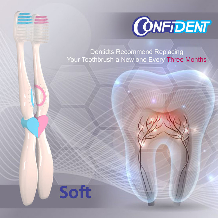 مسواک کانفیدنت مدل CT-Biform-S با برس نرم دو بسته 2 عددی
