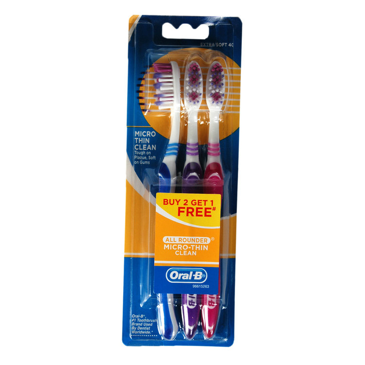 مسواک اورال بی مدل Micro Thin Clean بسته 3 عددی