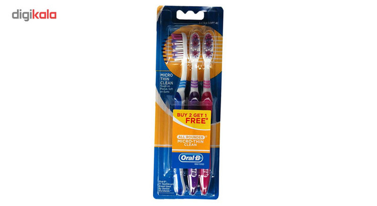 مسواک اورال بی مدل Micro Thin Clean بسته 3 عددی