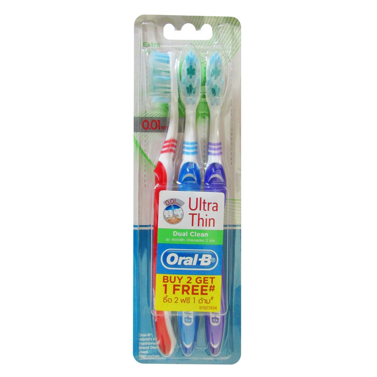 مسواک اورال-بی سری Ultra Thin مدل Dual Clean با برس خیلی نرم بسته 3 عددی