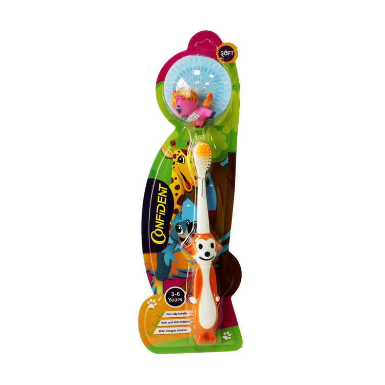 مسواک کودک کانفیدنت مدل Tiny Monkey با برس نرم