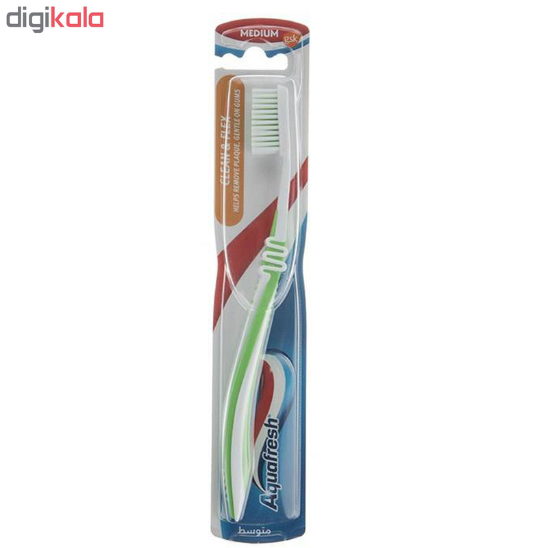 مسواک آکوا فرش مدل Clean And Flex با برس متوسط بسته 2 عددی