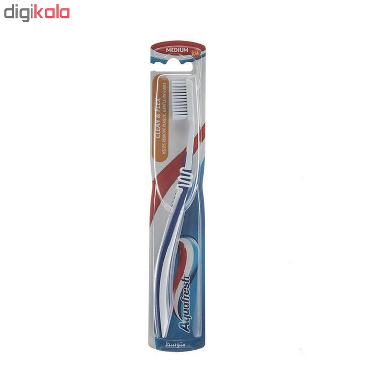 مسواک آکوا فرش مدل Clean And Flex با برس متوسط بسته 2 عددی