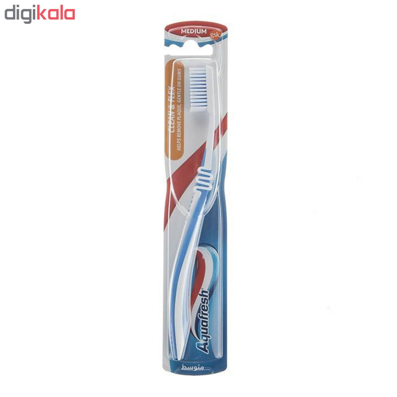 مسواک آکوا فرش مدل Clean And Flex با برس متوسط بسته 2 عددی