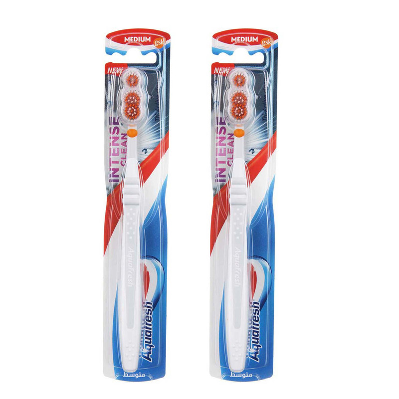 مسواک آکوا فرش مدل Intense Clean با برس متوسط مجموعه 2 عددی