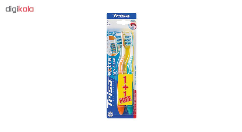 مسواک تریزا مدل Extra Pro Clean با برس نرم بسته 2 عددی