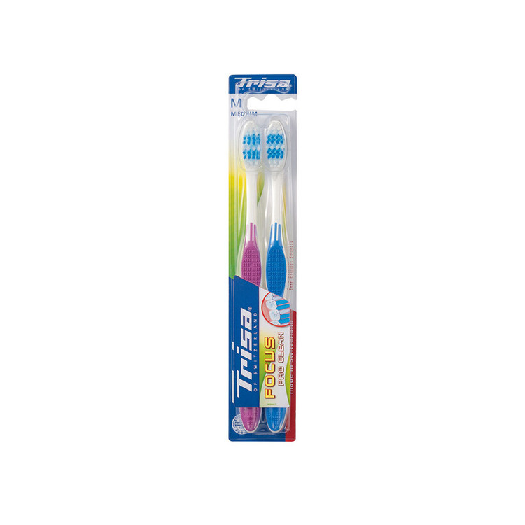 مسواک تریزا مدل Focus Pro Clean با برس متوسط بسته 2 عددی