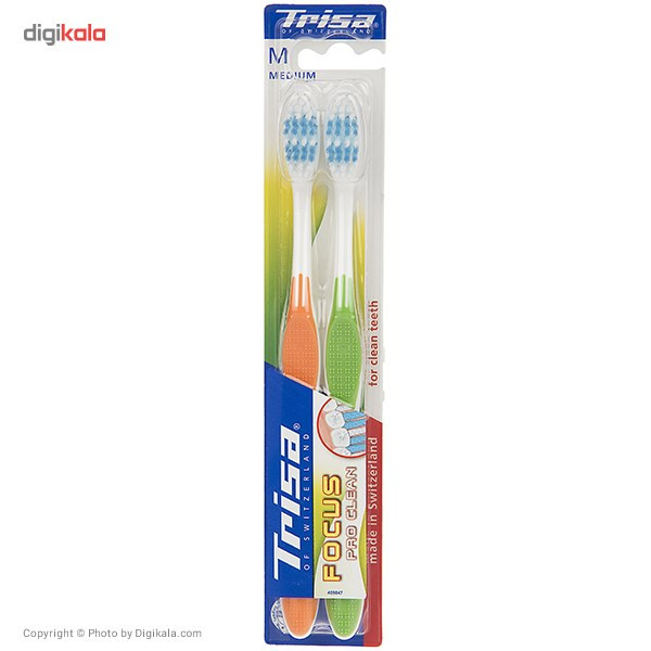مسواک تریزا مدل Focus Pro Clean با برس متوسط بسته 2 عددی