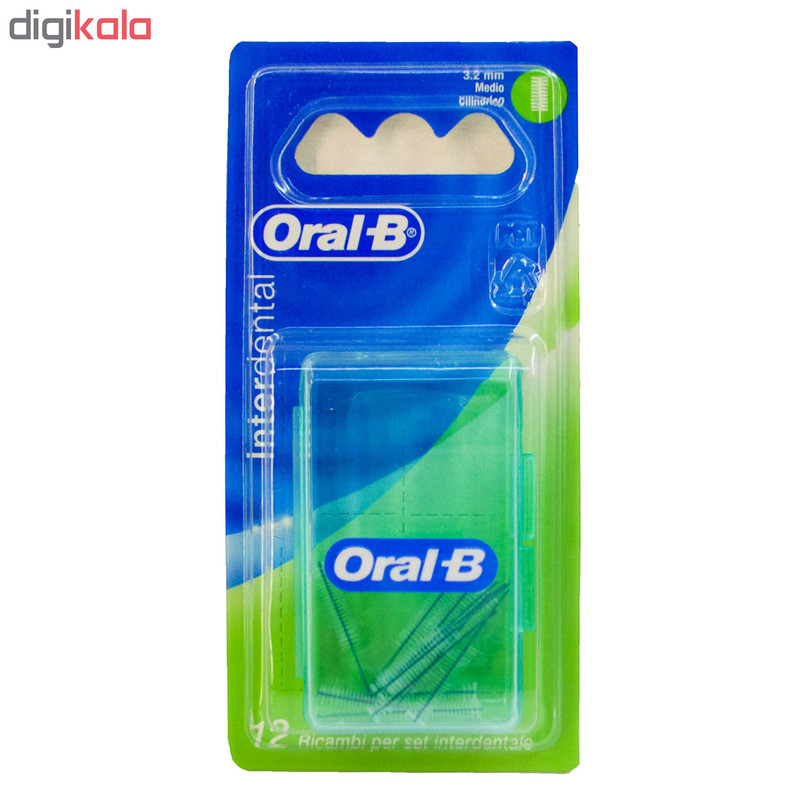 یدک مسواک بین دندانی اورال-بی مدل Interdental بسته 12 عددی