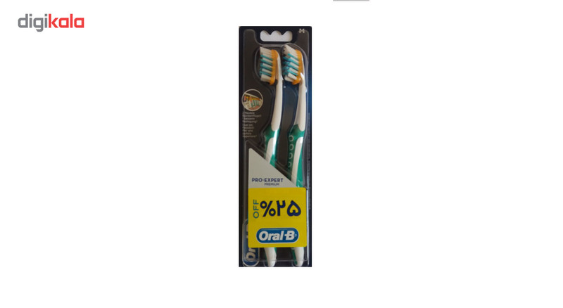پک مسواک اورال-بی مدل Pro Flex با برس متوسط بسته 2 عددی