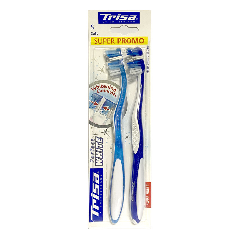 مسواک تریزا سری Super Promo مدل Perfect White با برس نرم بسته 2 عددی
