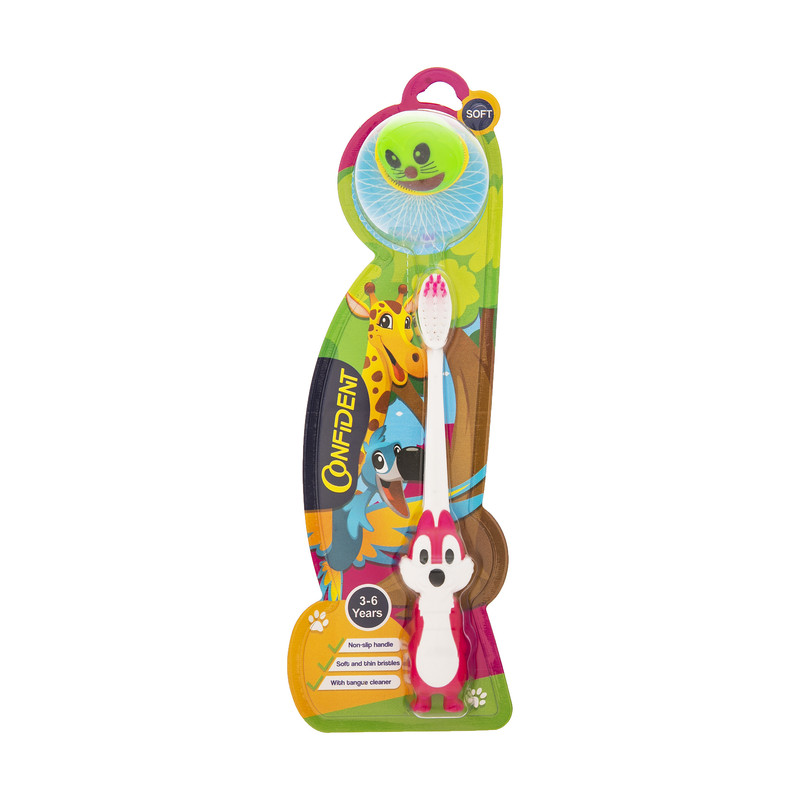 مسواک کانفیدنت مدل Tiny Monkey کد 02 با برس نرم