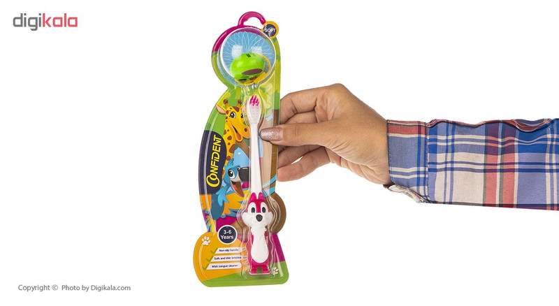 مسواک کانفیدنت مدل Tiny Monkey کد 02 با برس نرم
