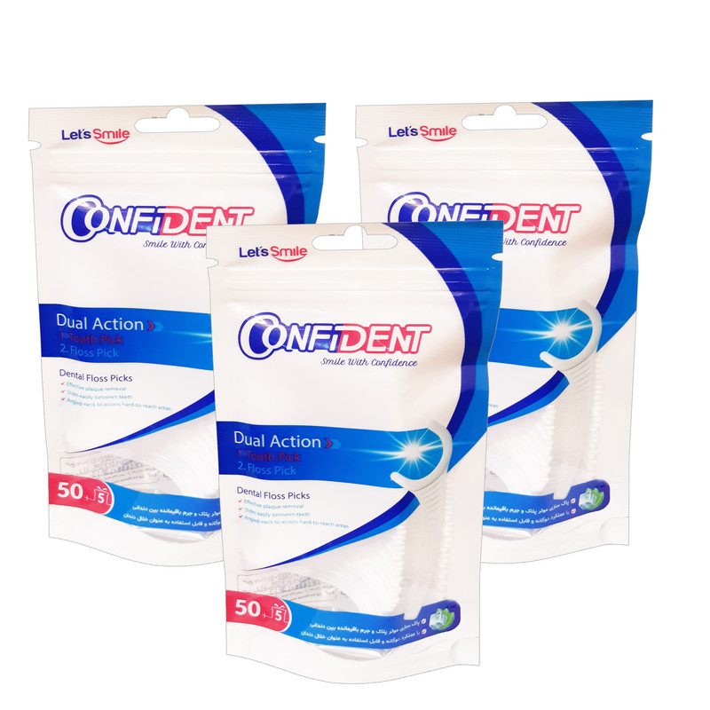 نخ دندان کانفیدنت مدل floss-Pillow سه بسته 50 عددی