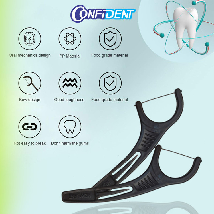 نخ دندان کانفیدنت مدل Charcoal- Dual چهل و هشت بسته 30 عددی