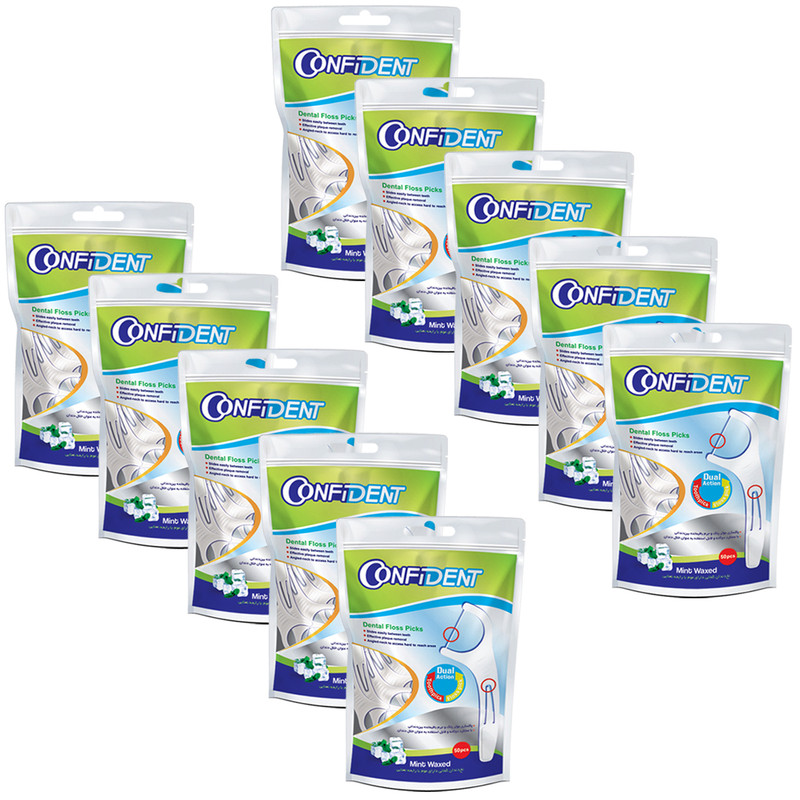 نخ دندان کانفیدنت مدل Pillow10 مجموعه 10 عددی