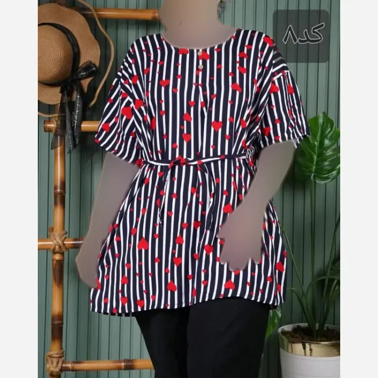 بلوز طرح دار نخی خارجی نرم و راحت فری سایز
