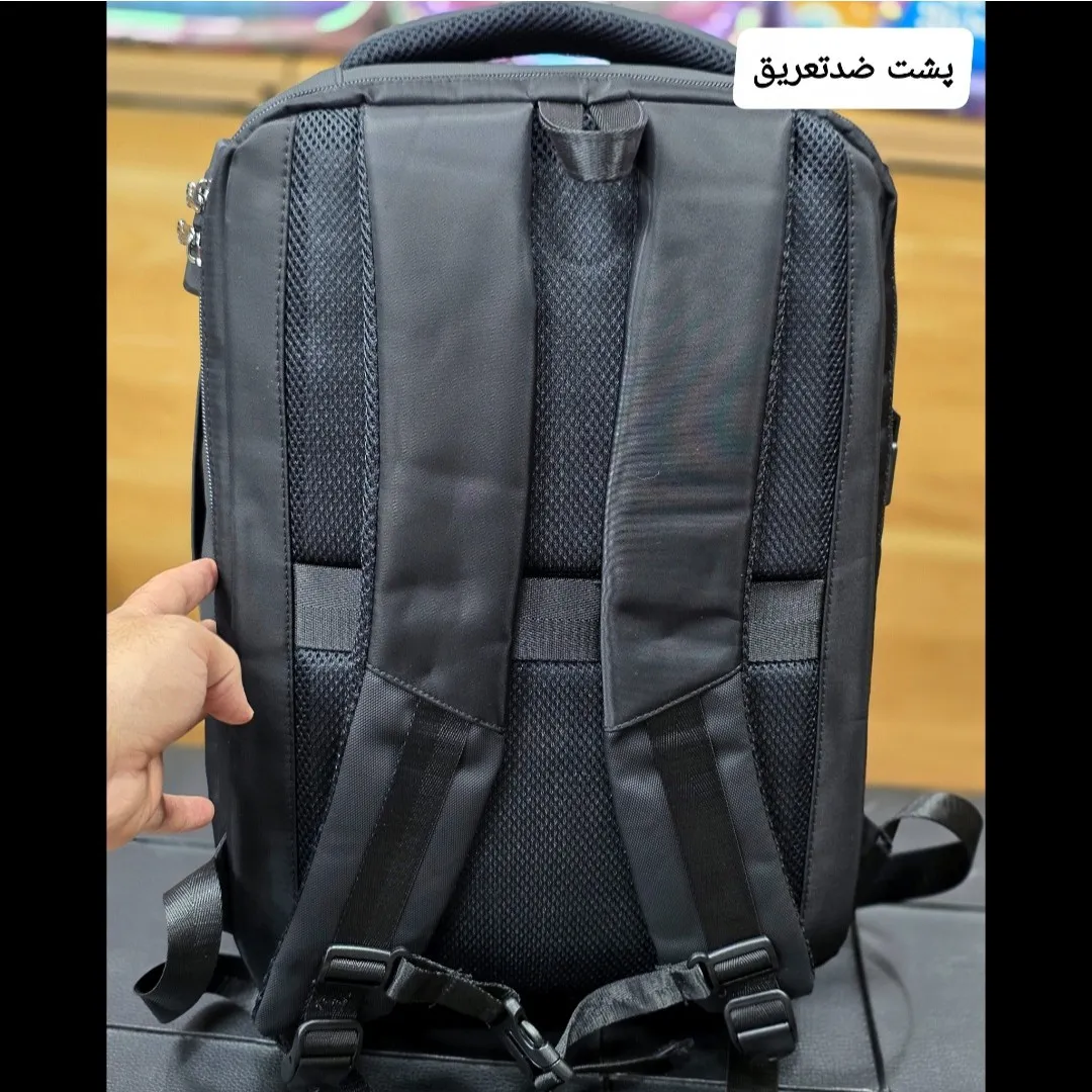 کوله پشتی لپتاپی قفل دار مناسب روزمره اداری دانشجویی دبیرستانی ارتفاع 44 سانتی متر