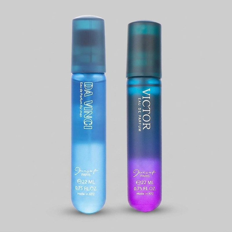 عطر جیبی مردانه ژک ساف مدل داوینچی حجم 22 میلی لیتر به همراه عطر جیبی مردانه مدل Victor