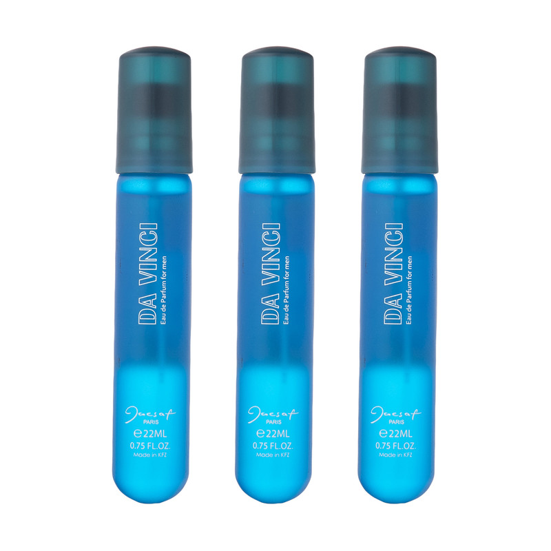 عطر جیبی مردانه ژک ساف مدل Da Vinci حجم 22 میلی لیتر بسته 3 عددی