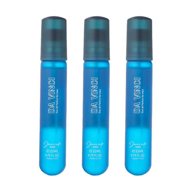 عطر جیبی مردانه ژک ساف مدل Da Vinci حجم 22 میلی لیتر بسته 3 عددی