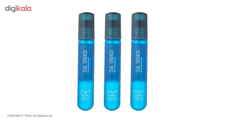 عطر جیبی مردانه ژک ساف مدل Da Vinci حجم 22 میلی لیتر بسته 3 عددی