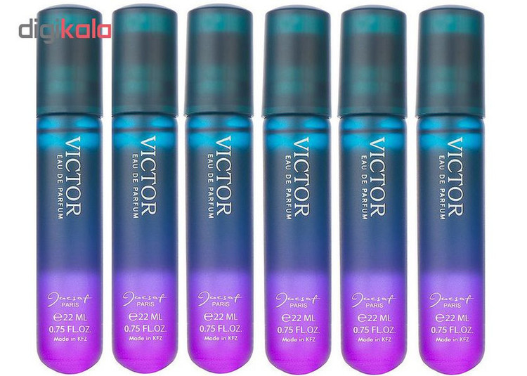عطر جیبی مردانه ژک ساف مدل Victor حجم 22 میلی لیتر بسته 6 عددی