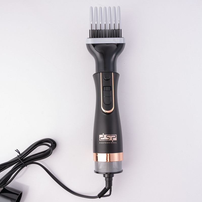 سشوار برسدار حالتدهنده 800 وات مدل 50172، موتور DC، وزن 300 گرم، دارای سری متمرکزکننده پهن، سری شانهدار، سری برسدار گرد باریک، سری برسدار گرد پهن، سری برسدار تخت، سری دندانهدار با ویژگی فرکنندگی، صافکنندگی، حجمدهندگی، با قابلیت باد سرد