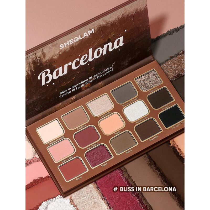 پالت سایه چشم ۱۵ رنگ شیگلم مدل Bliss in barcelona